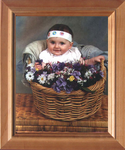 Baby girl in basket